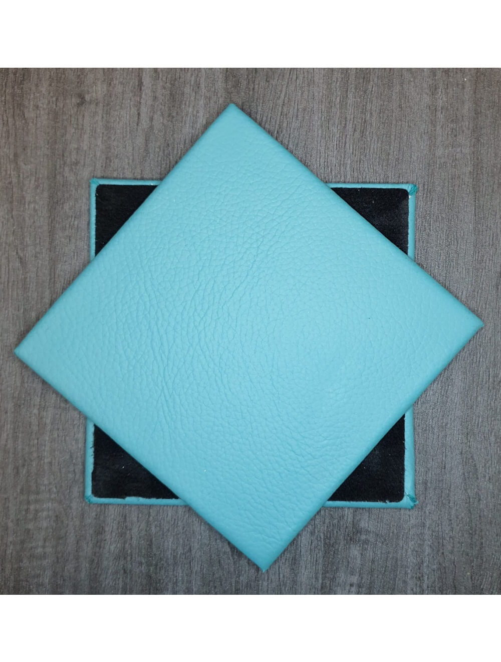 Coaster de cuero Shelly Dark Teal: 10 cm SQ (artículo de venta)
