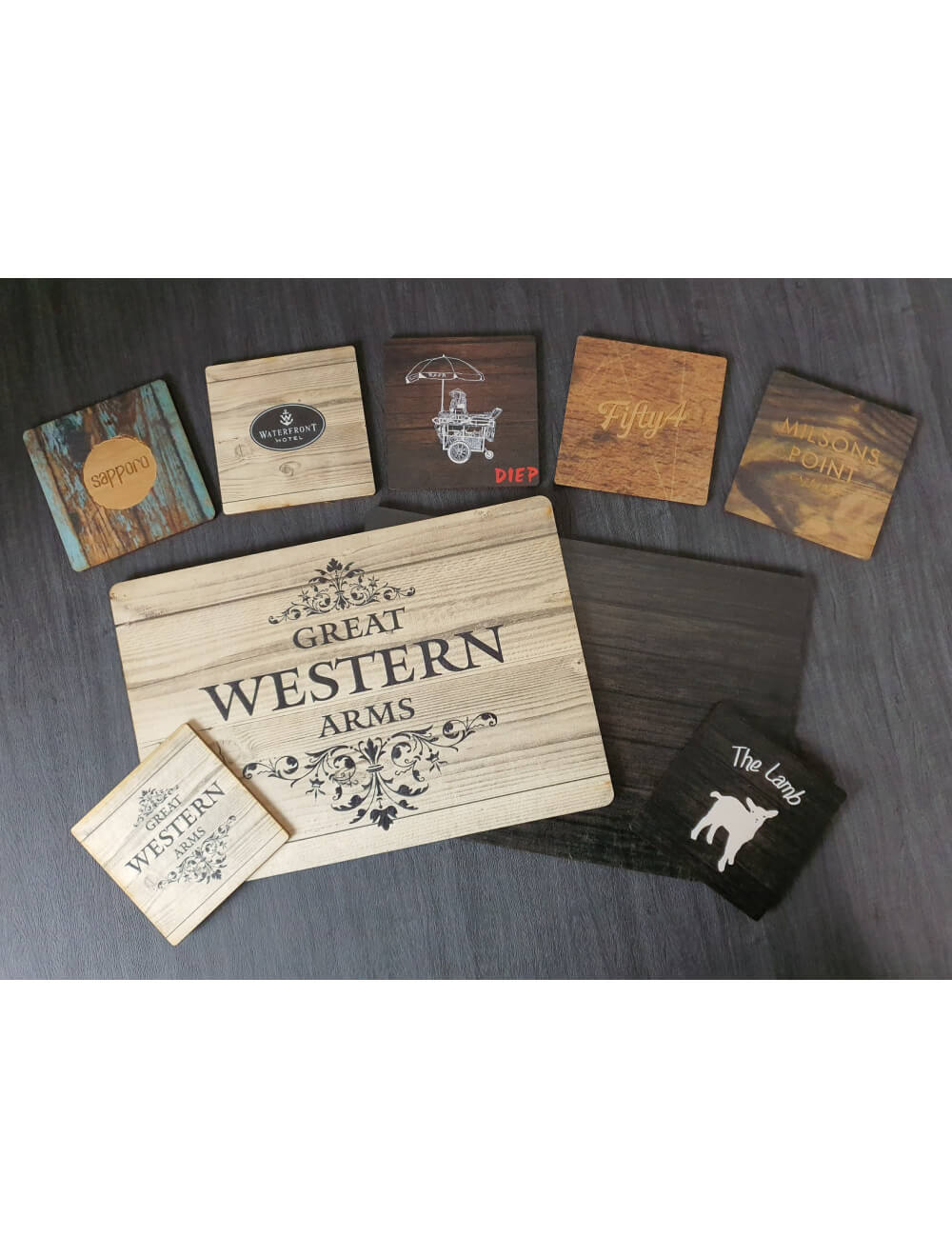 Manteneros y posavasos de madera