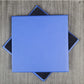 Coaster de cuero Shelly de ultramarina profunda: 10 cm SQ (artículo de venta)