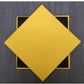 Coaster de cuero de Shelly amarillo: 10 cm SQ (artículo de venta)