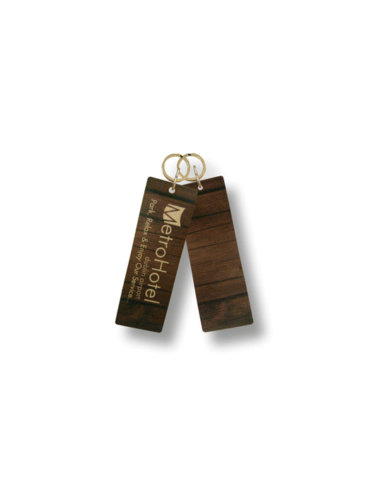Etiquetas de llave de madera de chocolate