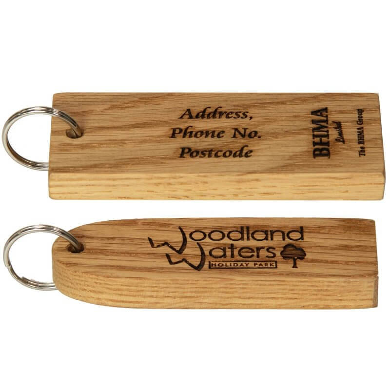 Key Fobs - Engraved Solid Oak - bhma